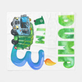 ごみリサイクル3年ごみトラック3rd フリースブランケット (正面(横))