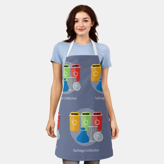 ごみ収集リサイクル エプロン (着用した状態)