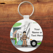ごみ収集所,衛生局 – 男性の漫画Ke キーホルダー (正面)
