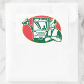 ごみ収集装置及びサイドローダごみ台車 長方形シール (バッグ)