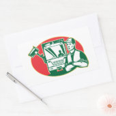 ごみ収集装置及びサイドローダごみ台車 長方形シール (封筒)