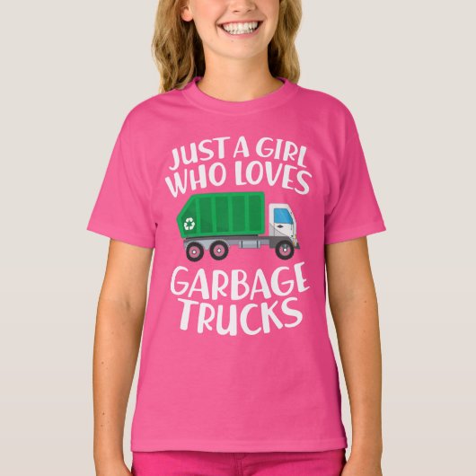 ごみ収集車が好きな女の子 Tシャツ (正面)