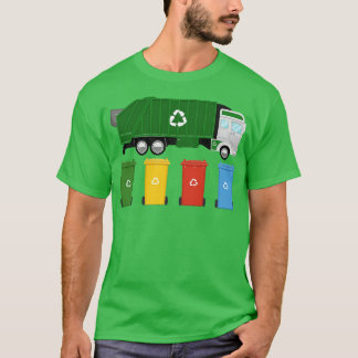 ごみ収集車ごみ箱リサイクルビン Tシャツ