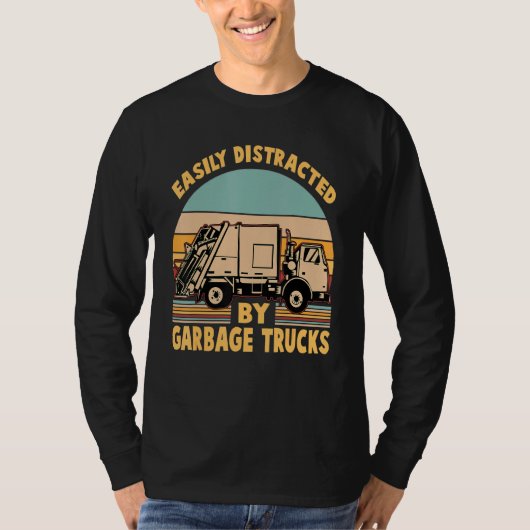 ごみ収集車に簡単に気を取られる Tシャツ (正面)
