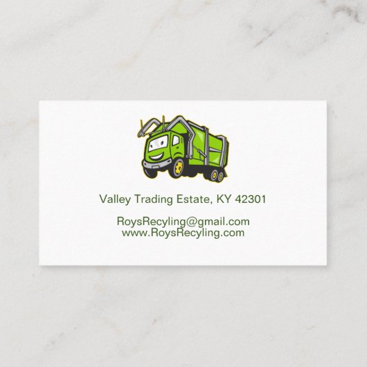 ごみ収集車のリサイクル 名刺 (裏面)