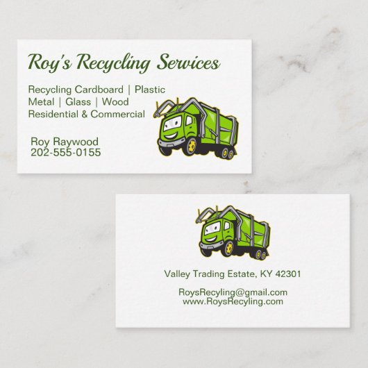 ごみ収集車のリサイクル 名刺 (正面/裏面)