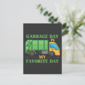 ごみ収集車の子供たち ごみトラック リサイクル ポストカード (スタンド正面)