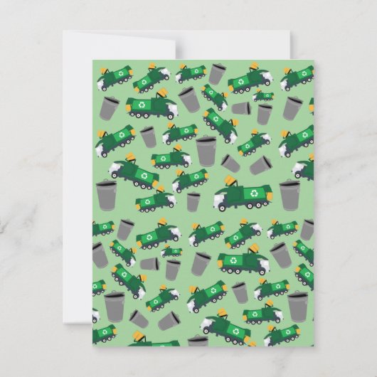 ごみ収集車の子供のリサイクル ノートカード (裏面)