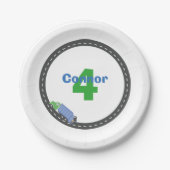 ごみ収集車の誕生日のプレート ペーパープレート (正面)