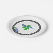 ごみ収集車の誕生日のプレート ペーパープレート (アングル)