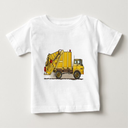 ごみ収集車2の建築の乳児のTシャツ ベビーTシャツ (正面)