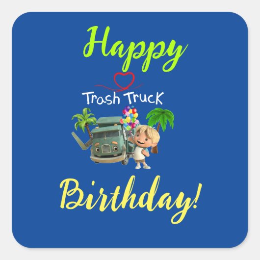 ごみ収集車 スクエアシール (正面)