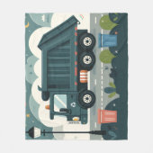 ごみ収集車 フリースブランケット (正面)