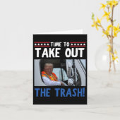 ごみ捨て場のゴミ箱を取り出すおもしろい時間 カード (黄色い花)