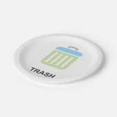 ごみ箱アイコンごみ箱紙プレート ペーパープレート (アングル)