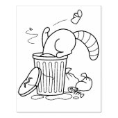 ごみ箱アライグマ着色ページ ラバースタンプ (インプリント)