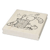 ごみ箱アライグマ着色ページ ラバースタンプ (スタンプ)