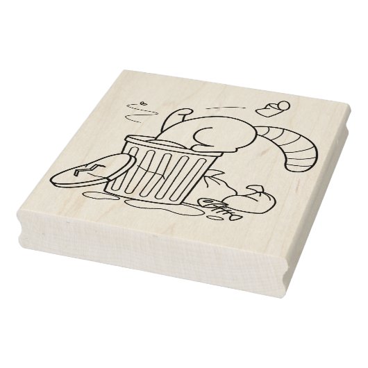 ごみ箱アライグマ着色ページ ラバースタンプ (スタンプ)