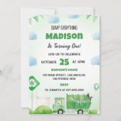 ごみ箱トラック1st誕生日パーティー 招待状 (正面)