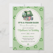 ごみ箱トラック1st誕生日パーティー 招待状 (正面)