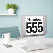 ごみ箱ビン番号（最大3桁） シール (デスク上のノートパソコン)