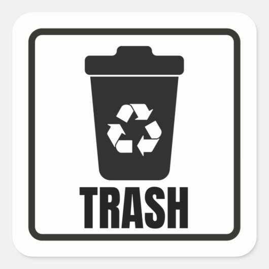 ごみ箱ブラッククラシック スクエアシール (正面)