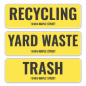 ごみ箱廃棄物処理場のアドレス付きリサイクル シール (正面)