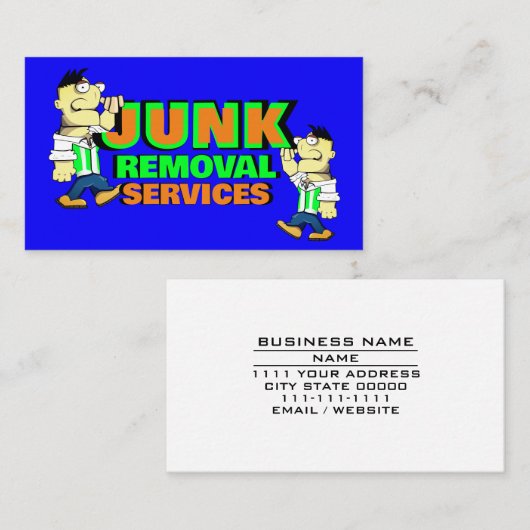 ごみ運搬を片付けるジャンク除去サービス 名刺 (正面/裏面)