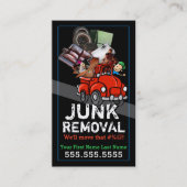 ごみ運搬ジャンク除去かわいい赤いピックアップ 名刺 (正面)
