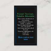 ごみ運搬ジャンク除去かわいい黒い男 名刺 (裏面)