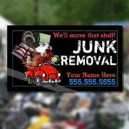 ごみ運搬ジャンク除去レッドヴィンテージピックアップ 名刺