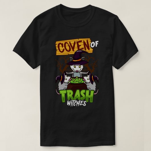 ごみ魔女のコーヴェンハロウィンオポッサム Tシャツ (デザイン正面)