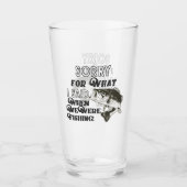 ごめんおもしろいベース魚釣りアングラースポーツ引用文 タンブラーグラス (正面)