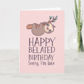 ごめんかわいいナマケモノおもしろい誕生日 カード (正面)