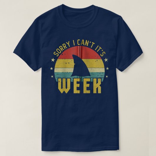 ごめんその週おもしろいレトロサメイベント愛 Tシャツ (デザイン正面)