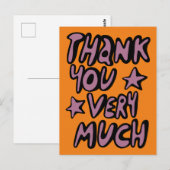 ごめんなさい とても素敵なバブルレターズ 紫 オレンジ ポストカード (正面/裏面)