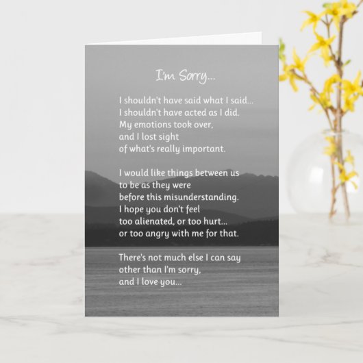 ごめんなさい……人間関係 カード (黄色い花)