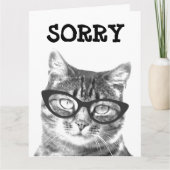 ごめんなさい、猫が眼鏡の中に入ったグリーティングカード カード (正面)