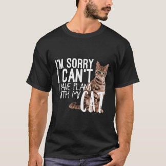 ごめんなさい、猫フード付きスウェットシャツと予定が立てなくて Tシャツ