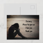 ごめんなさい 私を許してください 愛してる ありがとう ポストカード (正面/裏面)