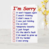 「ごめんなさい!」 言い訳を選べグリーティングカード カード (黄色い花)