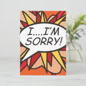 ごめんねおもしろいレトロ漫画本ポップ・アートの画 招待状 (スタンド正面)