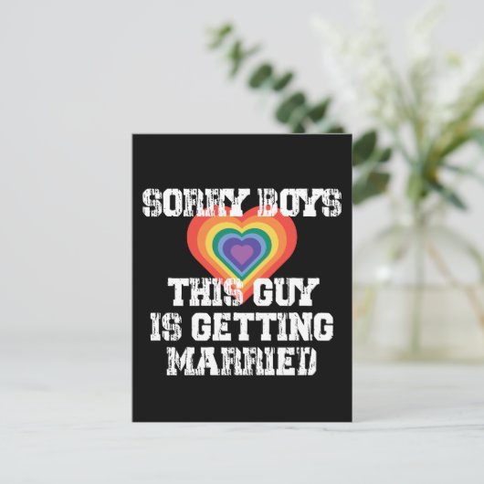 ごめんねこの男は結婚ゲイ インビテーションポストカード (スタンド正面)