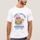 ごめんねイギリスハンバーガービート茶 Tシャツ (正面)
