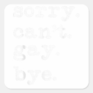 ごめんねゲイバイLGBTQレズビアンゲイプライド スクエアシール