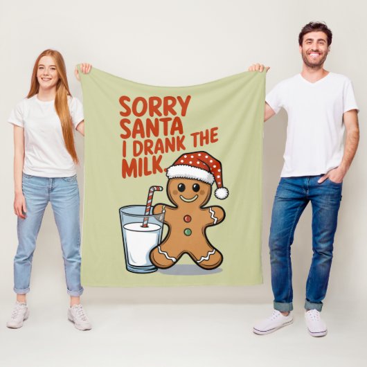 ごめんねサンタ私がミルクベビークリスマス服を飲んだ フリースブランケット (インサイチュ)