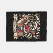 ごめんねサンタ私はフェラルクリスマスホリデイreccされている フリースブランケット (正面(横))