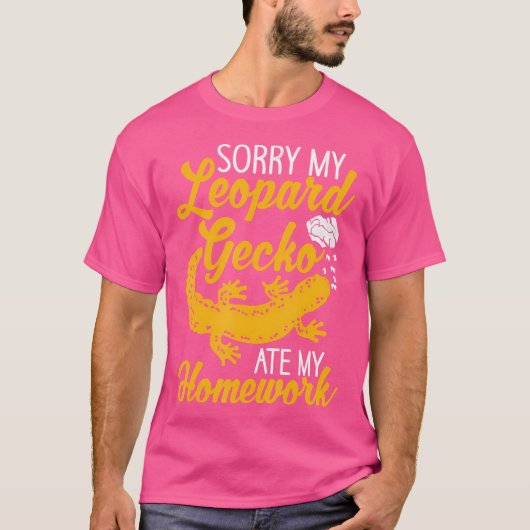 ごめんねヒョウ食べゲコ宿題トカゲ Tシャツ (正面)