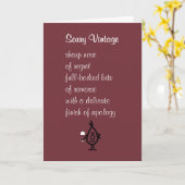 ごめんねヴィンテージおもしろい – 謝罪の詩 カード (黄色い花)