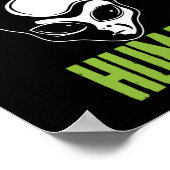 ごめんね人間話白エイリアン頭顔 ポスター (角)